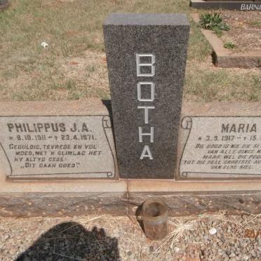 BOTHA Philippus J.A. 1911-1971 &amp; Maria E. 1917-1984