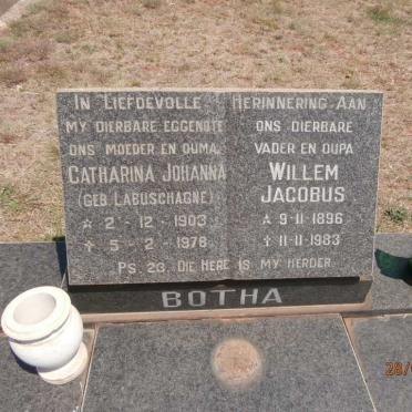 BOTHA Willem Jacobus 1896-1983 &amp; Catharina Johanna LABUSCHAGNE 1903-1978