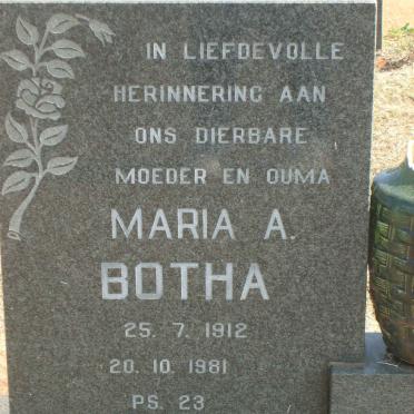 BOTHA Maria A. 1912-1981