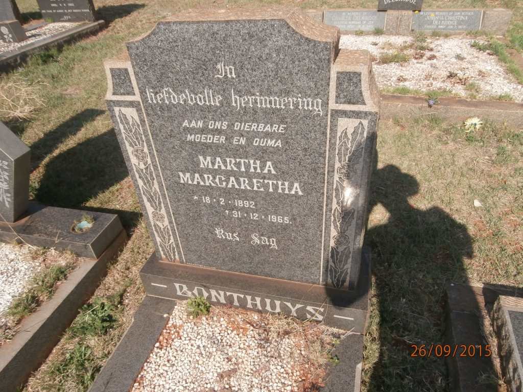 BONTHUYS Martha Margaretha 1892-1965