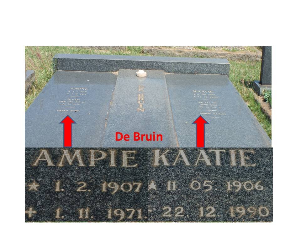 BRUIN Ampie, de 1907-1971 &amp; Kaatie 1906-1990