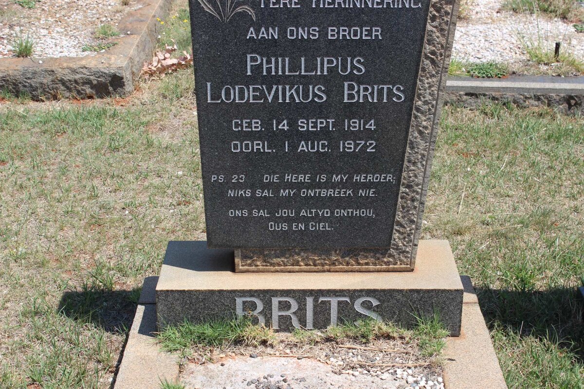 BRITS Phillipus Lodevikus 1914-1972