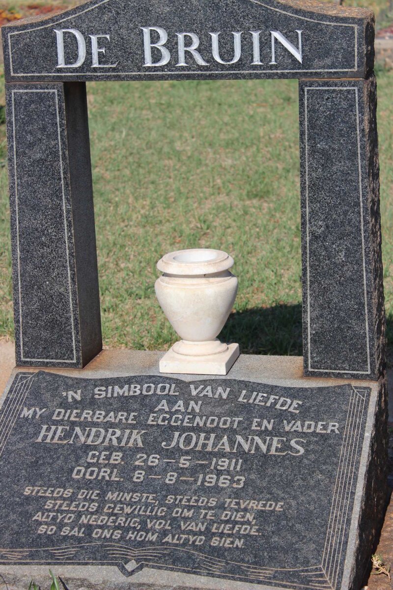 BRUIN Hendrik Johannes, de 1911-1963