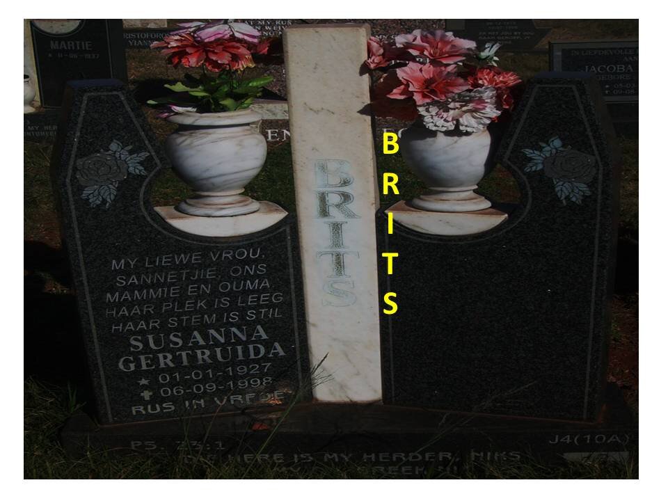 BRITS Susanna Gertruida 1927-1998