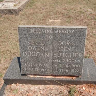 BUTCHER Doris Irene nee DUGGAN 1900-1992 :: DUGGAN Cecil Owen 1904-1971 