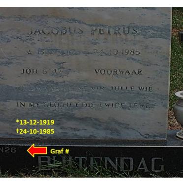 BUITENDAG Jacobus Petrus 1919-1985