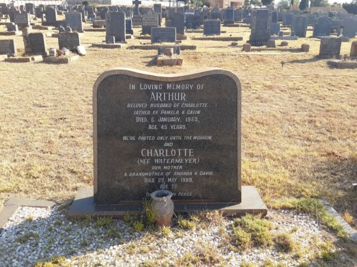 BUSH Arthur -1953 &amp; Charlotte WATERMEYER -1989