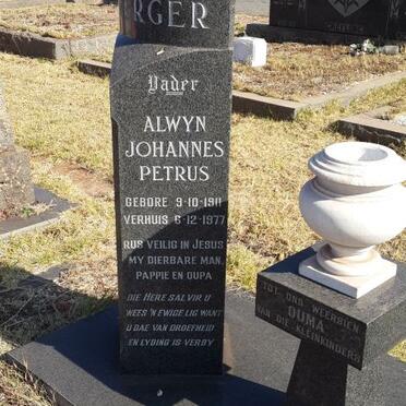 BURGER Alwyn Johannes Petrus 1911-1977