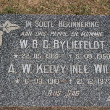 BYLIEFELDT W.B.C. 1905-1950 &amp; A.W. KEEVY nee WILD 1910-1979