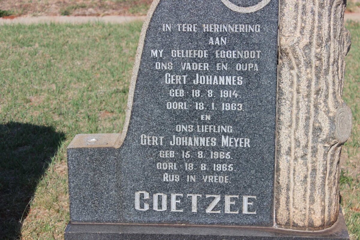 COETZEE Gert Johannes 1914-1963 :: COETZEE Gert Johannes Meyer 1965-1965