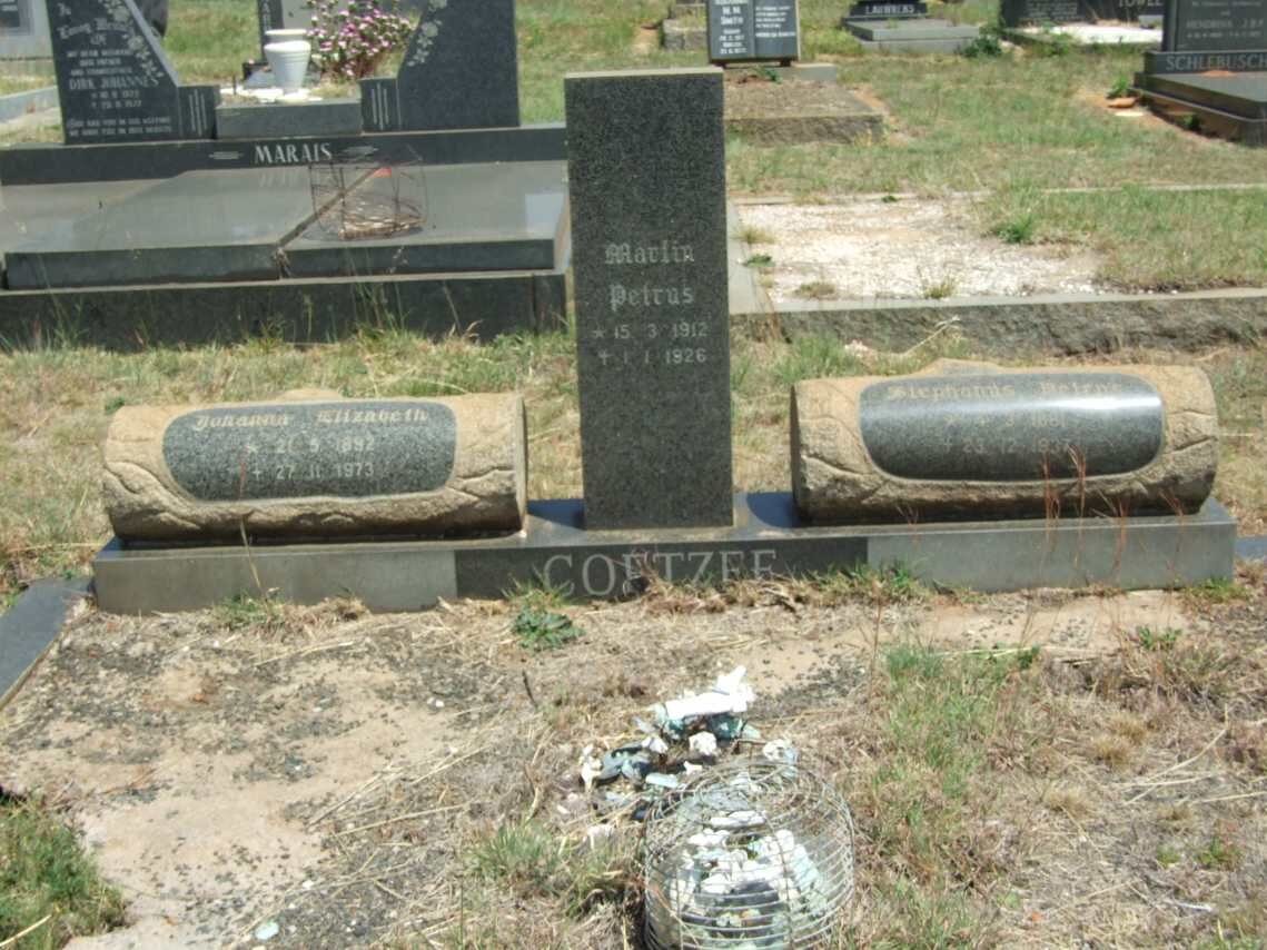COETZEE Stephanus Petrus 1881-1937 &amp; Johanna Elizabeth 1892-1973 :: COETZEE Martin Petrus 1912-1926