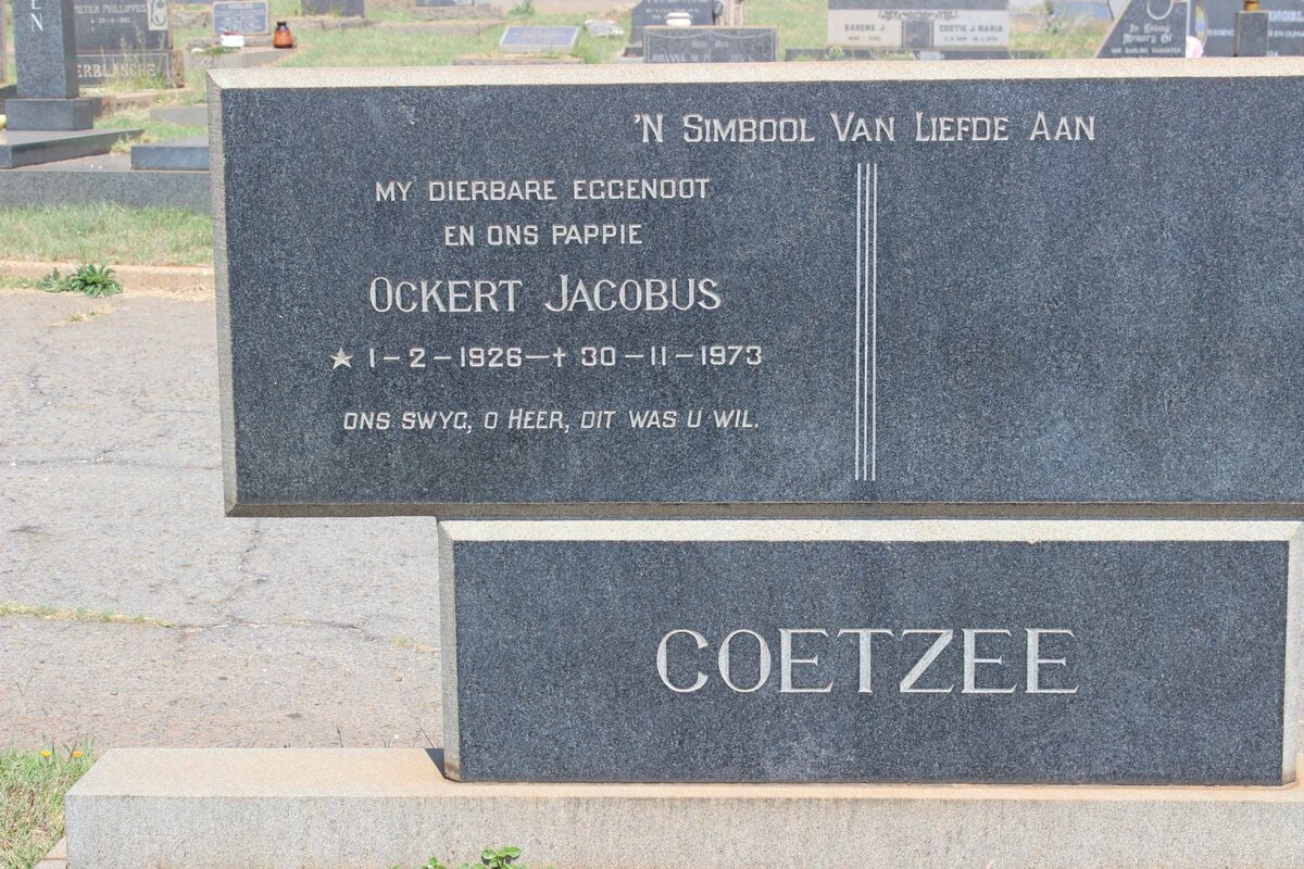 COETZEE Ockert Jacobus 1926-1973