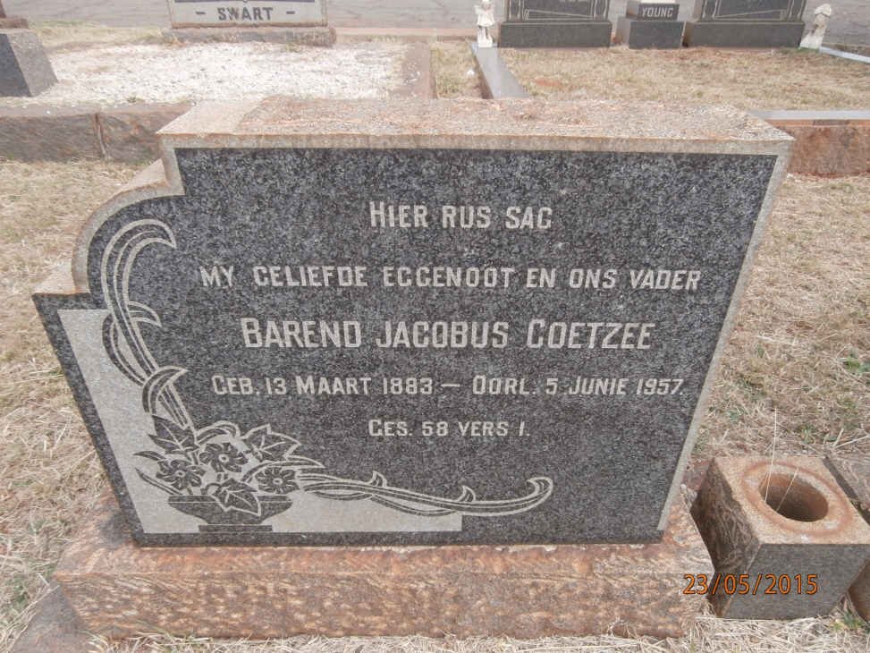 COETZEE Barend Jacobus 1883-1957