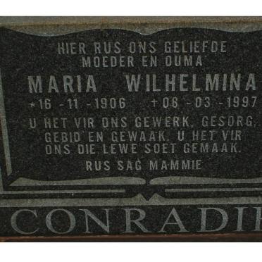 CONRADIE Maria Wilhelmina 1906-1997