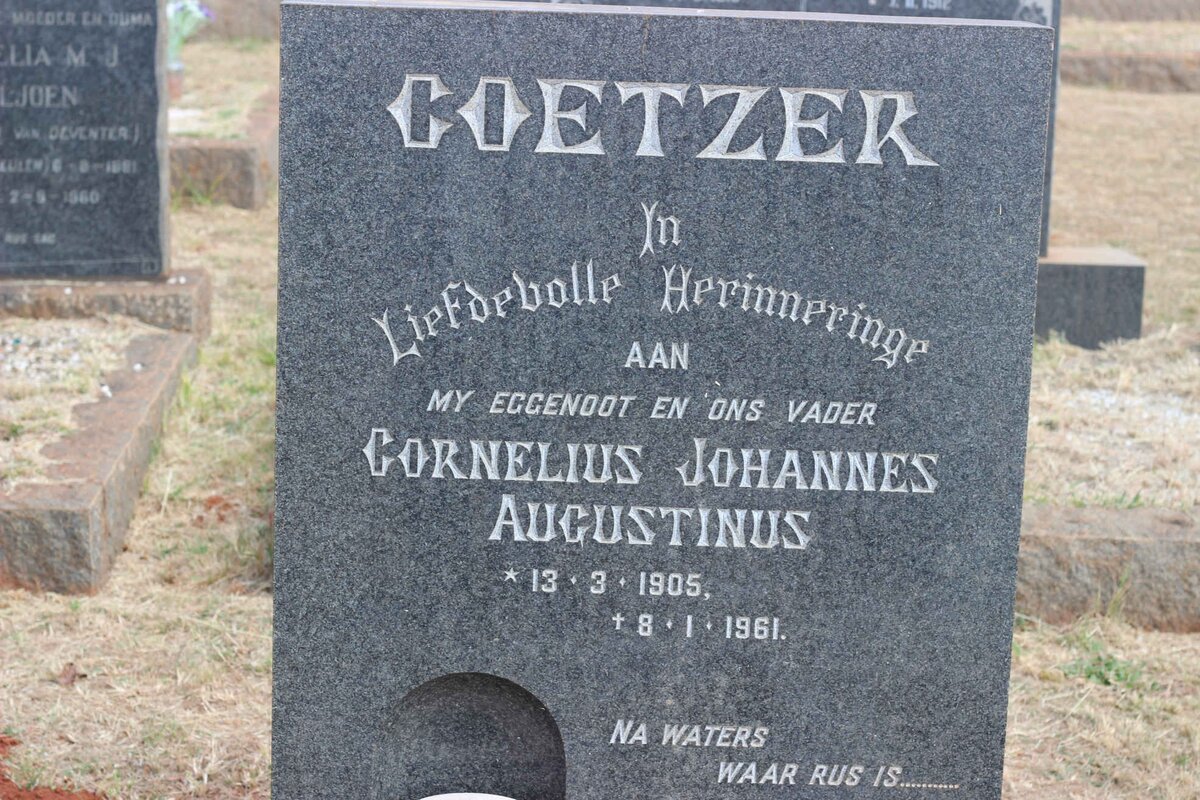 COETZER Cornelius Johannes Augustinus 1905-1961