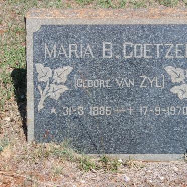COETZEE Maria B. nee VAN ZYL 1885-1970