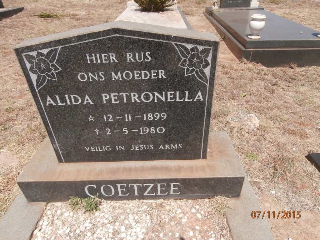 COETZEE Alida Petronella 1899-1980