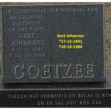 COETZEE Gert Johannes 1941-1984