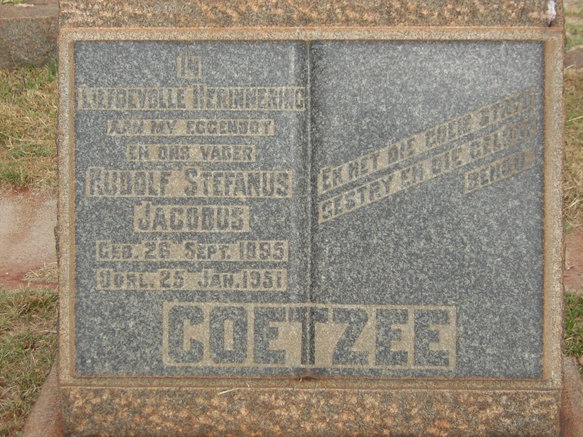 COETZEE Rudolf Stefanus 1895-1951