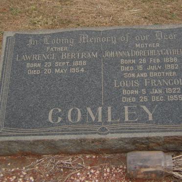 COMLEY Lawrence Bertram 1888-1954 &amp; Johanna Dorethea Catherina 1898-1962 :: COMLEY Louis Francois 1922-1955