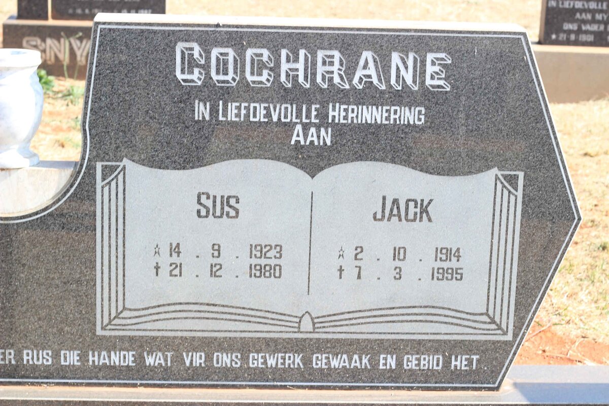 COCHRANE Jack 1914-1995 &amp; Sus 1923-1980