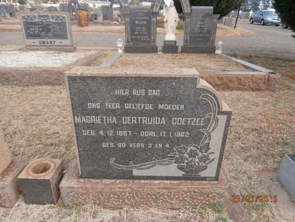 COETZEE Magrietha Gertruida 1887-1962