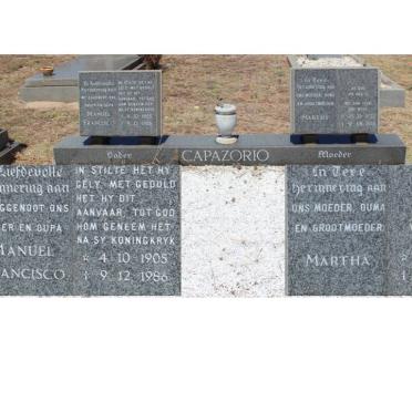 CAPAZORIO Manuel Francisco 1905-1986 &amp; Martha 1922-2001