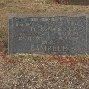 CAMPHER Joachim Petrus 1877-1958 &amp; Gertruida Magrieta Christina 1878-1959
