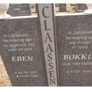 CLAASSEN Eben 1937-1996 &amp; Bokkie VAN EEDEN 1938-