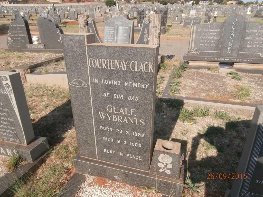 CLACK Geale Wybrants, COURTENY 1882-1965