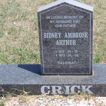 CRICK Sidney Ambrose Arthur 1915-1972