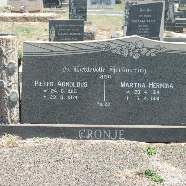 CRONJE Pieter Arnoldus 1916-1974 &amp; Martha Hermina 1914-1981