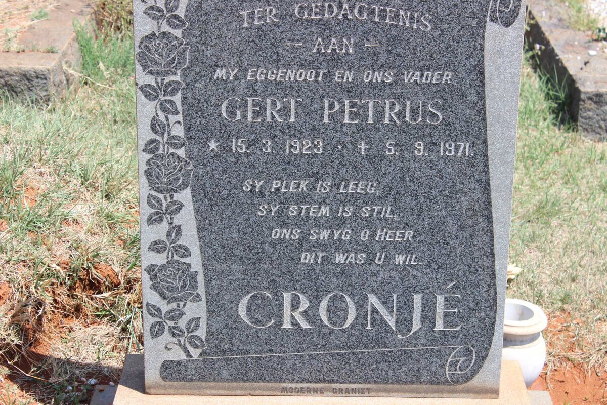 CRONJÉ Gert Petrus 1923-1971