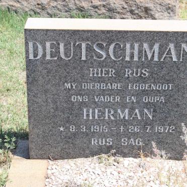 DEUTSCHMANN Herman 1915-1972 &amp; Anna Aletta D. 1915-1981