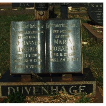 DUVENHAGE Johannes Jacobus 1908-1965 &amp; Maria Johanna 1916-1977