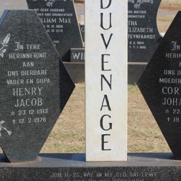 DUVENAGE Henry Jacob 1913-1976 &amp; Cornelia Johanna 1916-1976