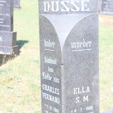 DUSSE Charles Fernand 1900-1964 &amp; Ella S.M. 1906-2006