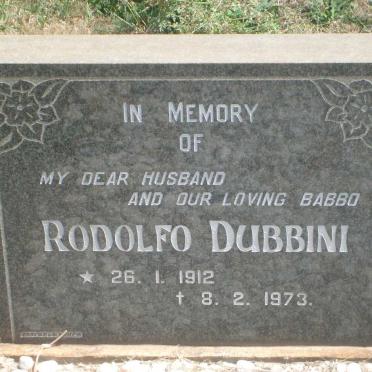 DUBBINI Rodolfo 19121-1973 &amp; Guiseppina 1927-2002