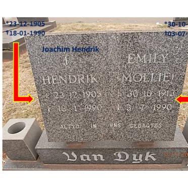 DYK Joachim Hendrik, van 1905-1990 &amp; Emily Mollie 1913-1990