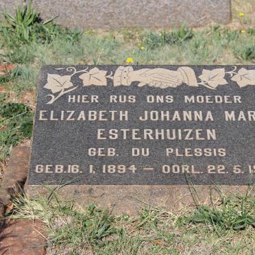 ESTERHUIZEN Elizabeth Johanna Maria nee DU PLESSIS 1894-1962