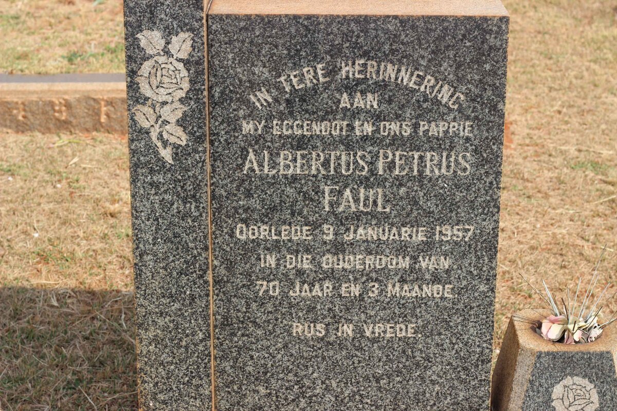 FAUL Albertus Petrus -1957