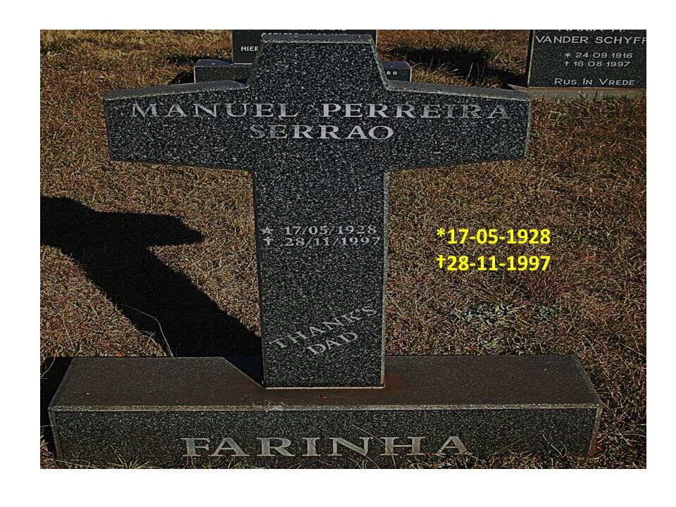 FARINHA Manuel Perreira Serrao 1928-1997