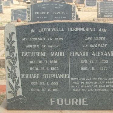 FOURIE Edward Alexander 1893-1973 &amp; Catherine Maud 1891-1962 :: FOURIE Gerhard Stephanus 1923-1961