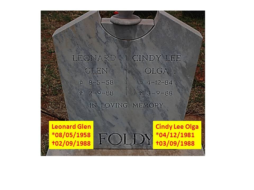 FOLDY Leonard Glen 1958-1988 :: FOLDY Cindy Lee Olga 1984-1988