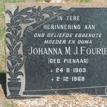 FOURIE Johanna M.J. nee PIENAAR 1903-1968