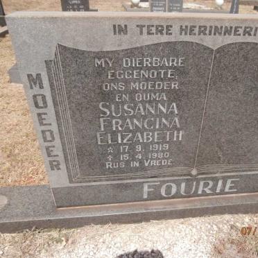 FOURIE Susanna Francina Elizabeth 1919-1980
