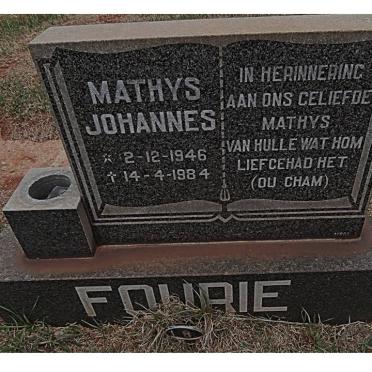 FOURIE Mathys Johannes 1946-1984