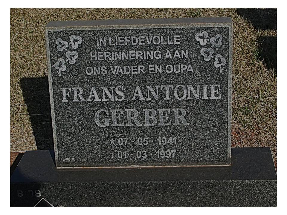 GERBER Frans Antonie 1941-1997