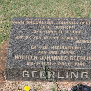 GEERLING Wouter Johannes 1891-1948 &amp; Maria Magdalena Johanna BOSHOFF 1892-1962