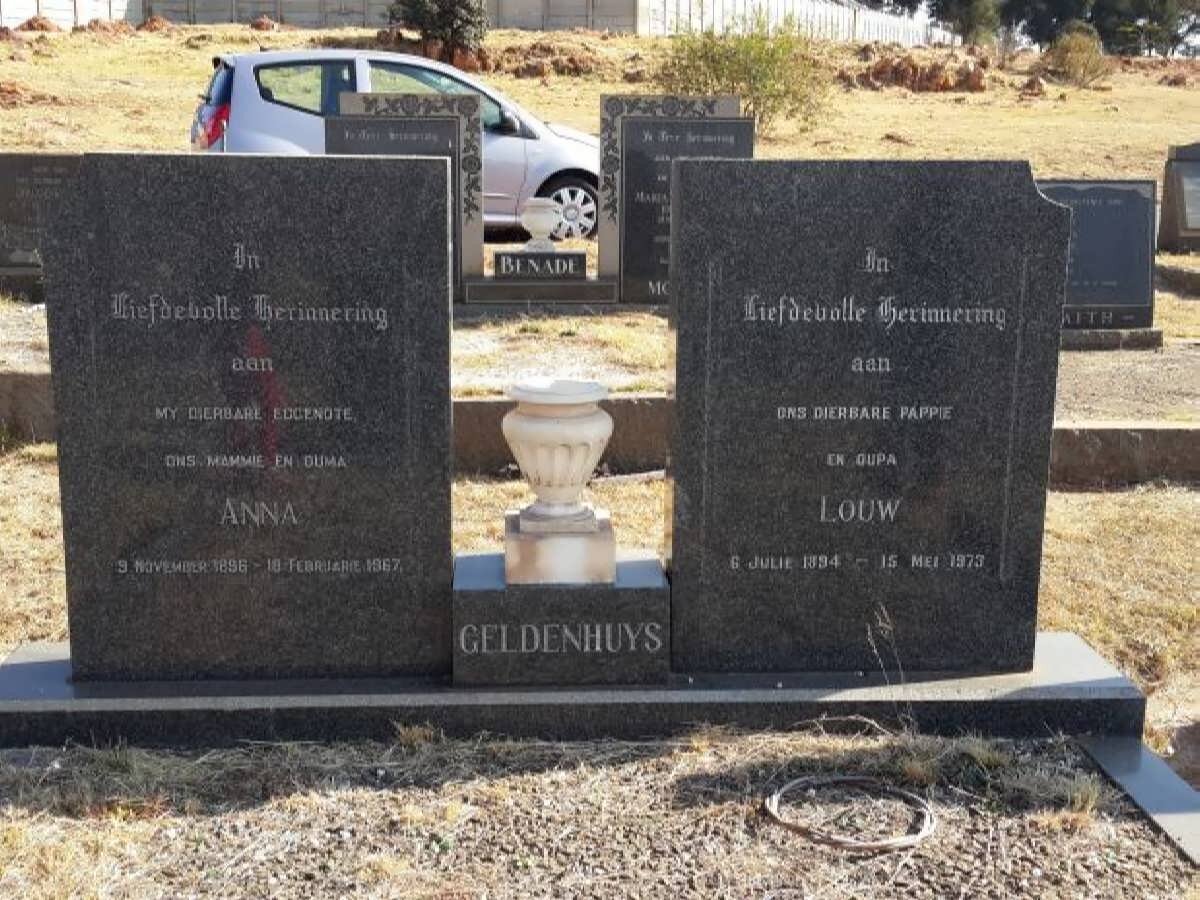 GELDENHUYS Louw 1894-1973 &amp; Anna 1896-1967